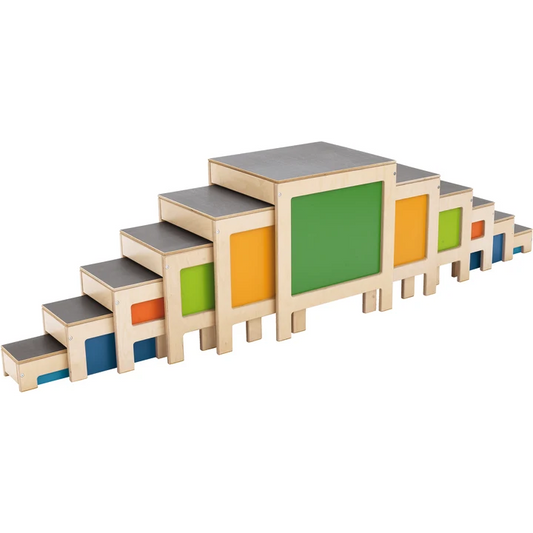 Hockertreppe bunt, 11 Teile