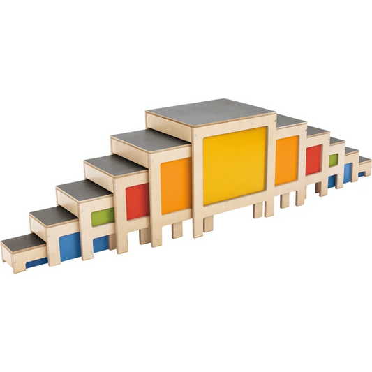 Hockertreppe bunt, 11 Teile